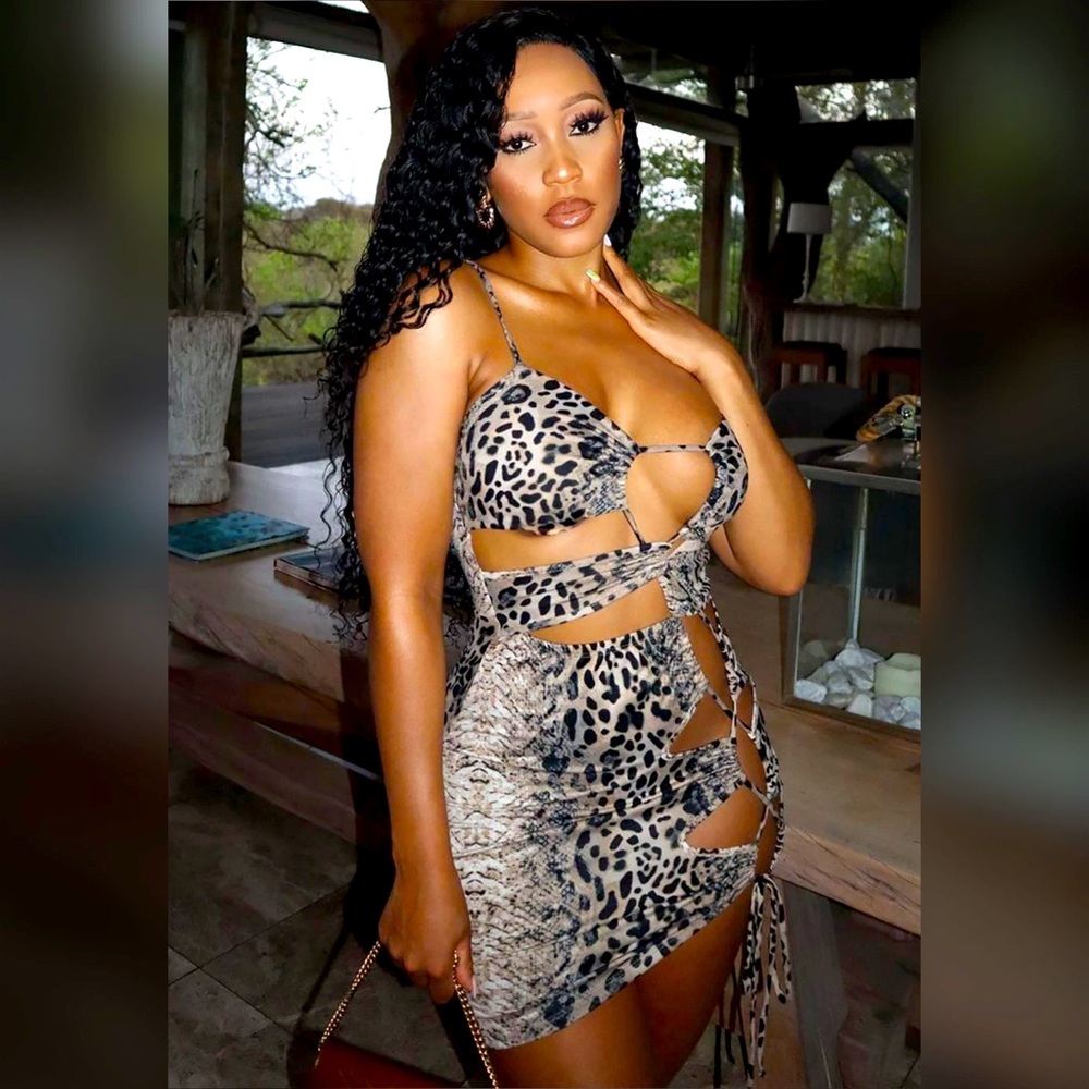 Karis Cutout Animal print fashion nova mini dress
